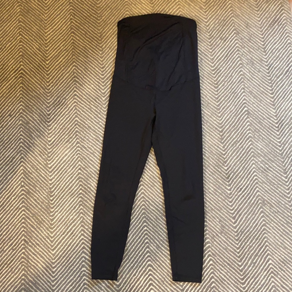 Isabel Maternity black crossover full panel leggings
